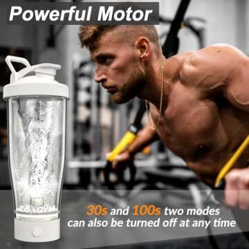 Electric Protein Shaker Bottle, 24 oz USB Rechargeable Blender Bottles, Shaker cups for Protein Mixes with BPA Free, Blender Replacement Parts, Made with Tritan Portable Blender Cup for Protein Shakes