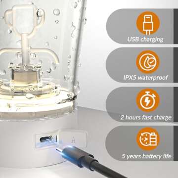 Electric Protein Shaker Bottle, 24 oz USB Rechargeable Blender Bottles, Shaker cups for Protein Mixes with BPA Free, Blender Replacement Parts, Made with Tritan Portable Blender Cup for Protein Shakes