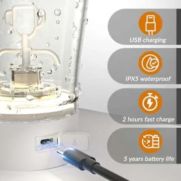 Electric Protein Shaker Bottle, 24 oz USB Rechargeable Blender Bottles, Shaker cups for Protein Mixes with BPA Free, Blender Replacement Parts, Made with Tritan Portable Blender Cup for Protein Shakes