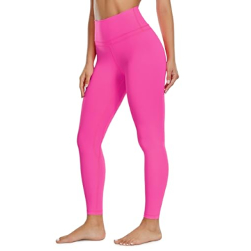 CRZ YOGA Womens Naked Feeling Workout 7/8 Yoga Leggings - 25 Inches High Waist Tight Pants Hibiscus ...