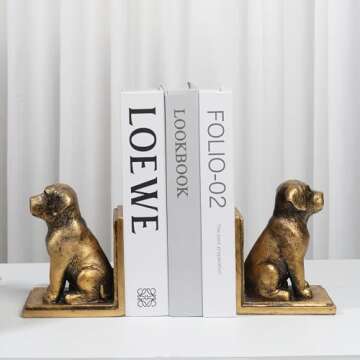 Mervkis Book Ends for Shelves to Hold Books Heavy Duty,Decorative Bookend for Bookshelf Décor,Cute ...