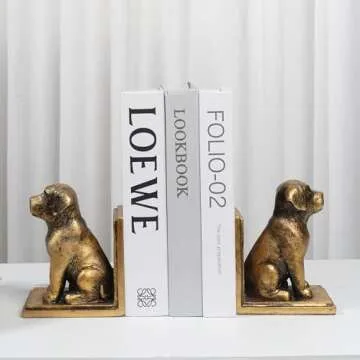 Mervkis Book Ends for Shelves to Hold Books Heavy Duty,Decorative Bookend for Bookshelf Décor,Cute ...