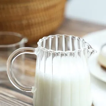 CHOOLD Wave Crystal Glass Creamer Drip-Free Spout 8.5oz