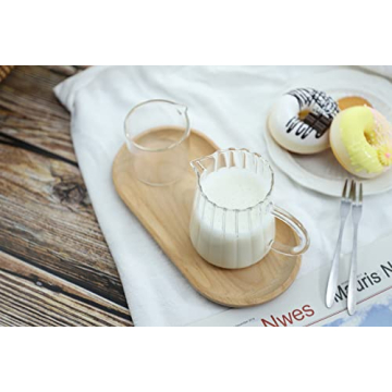 CHOOLD Wave Crystal Glass Creamer Drip-Free Spout 8.5oz