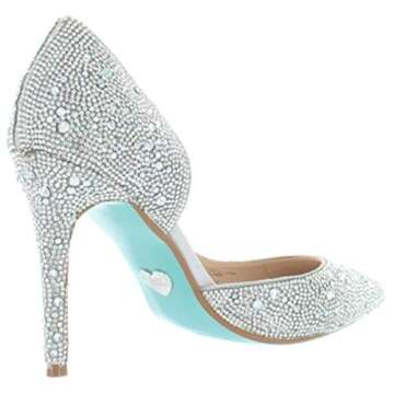Betsey Women's SB-HAZIL Pump, Silver Satin, 9 M US