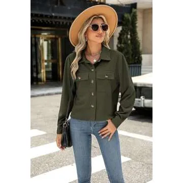 Stylish Women's Cropped Corduroy Shacket for All Seasons