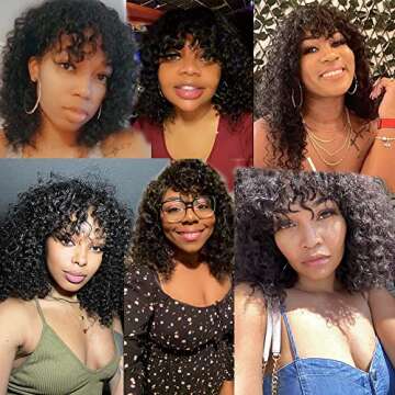 200 Density Curly Human Hair Wig for Women | 14 Inch