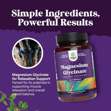 Pure Magnesium Glycinate 400mg Per Serving - Vegan High Absorption Chelated Magnesium Capsules for Women & Men with Elemental 400mg for Mood Sleep and Relaxation Support - 45 Servings