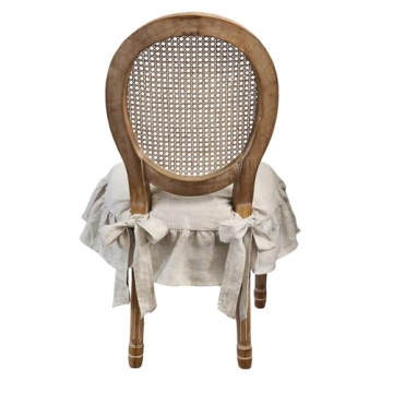 Elegant 100% Linen Chair Seat Cover with Ruffles