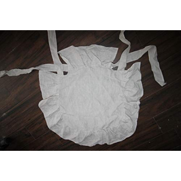 Elegant 100% Linen Chair Seat Cover with Ruffles