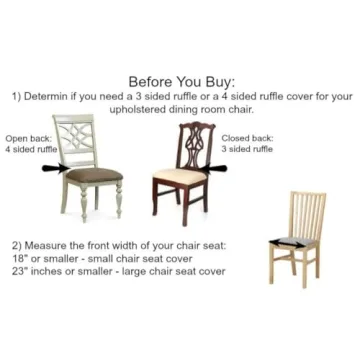 Elegant 100% Linen Chair Seat Cover with Ruffles