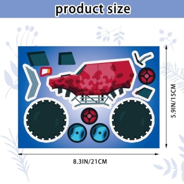 24 Sheets Make Your Own Monster Truck Stickers for Kids