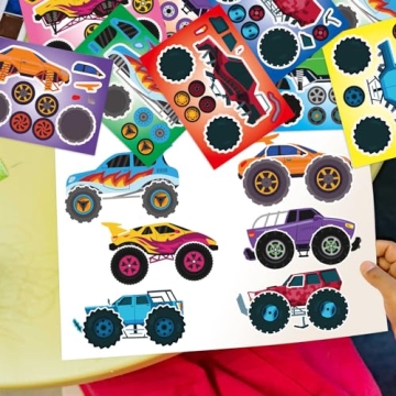 24 Sheets Make Your Own Monster Truck Stickers for Kids