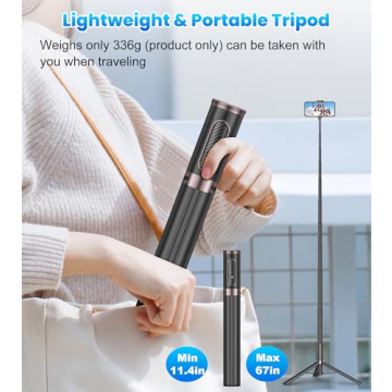 TONEOF 67" Selfie Stick Tripod for iPhone/Android