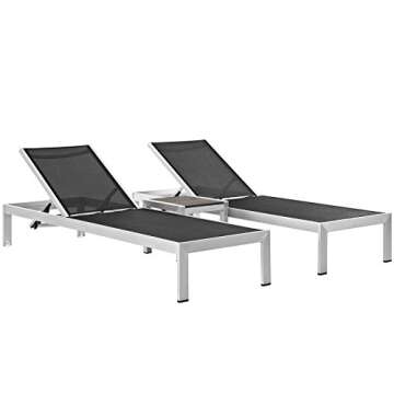 Modway Shore Aluminum Outdoor Lounge Chair Set