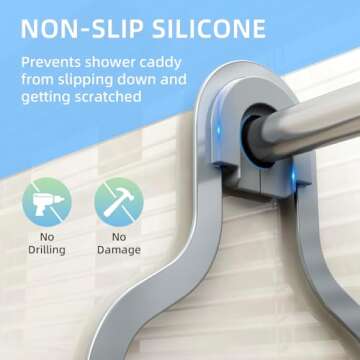 Kadolina Hanging Shower Caddy - Stylish & Rustproof Organizer