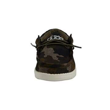 Hey Dude Boy's Wally Linen Youth Camo Size 2 | Boy’s Shoes | Boy's Lace Up Loafers | Comfortable & Light-Weight