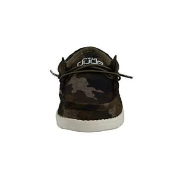Hey Dude Wally Youth Camo Shoes for Boys | Lightweight & Stylish