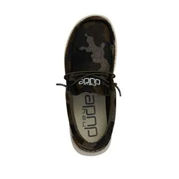 Hey Dude Wally Youth Camo Shoes for Boys | Lightweight & Stylish