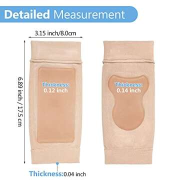 Nuanchu 2 Pairs Padded Skate Socks Ice Skating Protection Socks Lace Bite Gel Pads Ankle Malleolar Sleeves Protection Guards for Front Foot Shin Achilles Tendon Heel (Nude,Malleolar)