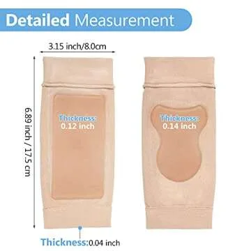 Nuanchu 2 Pairs Padded Skate Socks Ice Skating Protection Socks Lace Bite Gel Pads Ankle Malleolar Sleeves Protection Guards for Front Foot Shin Achilles Tendon Heel (Nude,Malleolar)