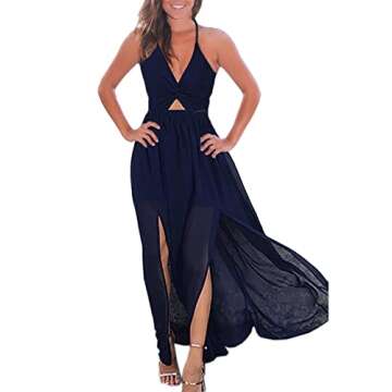 Vakkest Women's Sexy Beach Dress - Backless Spaghetti Strap Cocktail Dress