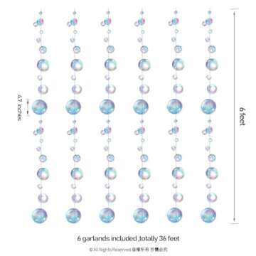 Decor365 Little Mermaid Party Decorations Purple Blue Bubble Garlands Hanging Bubbles Streamer Banne...