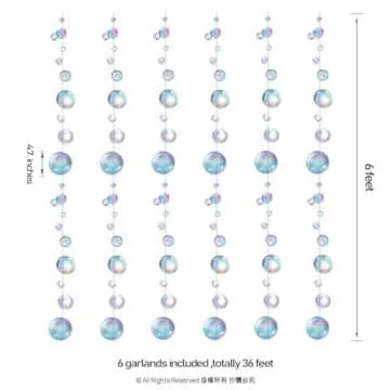 Decor365 Little Mermaid Party Decorations Purple Blue Bubble Garlands Hanging Bubbles Streamer Banne...