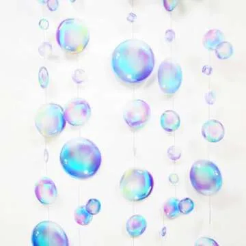 Decor365 Little Mermaid Party Decorations Purple Blue Bubble Garlands Hanging Bubbles Streamer Banner Backdrop Decor Ocean Theme Under The Sea Decor Beach Pool Side Girls Birthday Party Supplies