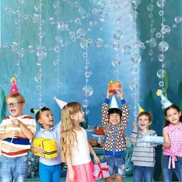 Decor365 Little Mermaid Party Decorations Purple Blue Bubble Garlands Hanging Bubbles Streamer Banner Backdrop Decor Ocean Theme Under The Sea Decor Beach Pool Side Girls Birthday Party Supplies