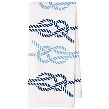 KAF Home Pantry Nautical Knots Kitchen Dish Towel Set of 4, 100-Percent Cotton, 18 x 28-inch
