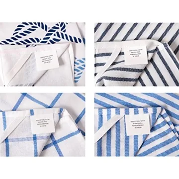 KAF Home Pantry Nautical Knots Kitchen Dish Towel Set of 4, 100-Percent Cotton, 18 x 28-inch