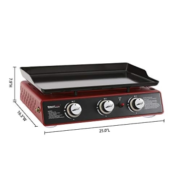 Royal Gourmet PD1301R Portable Gas Grill Griddle 25500 BTUs
