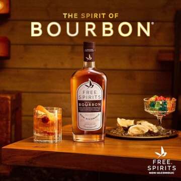 Free Spirits Non-Alcoholic Bourbon Spirit - Award Winning Whiskey Alternative - Low Calorie, Vegan, Gluten-Free with B-Vitamins - Natural Ingredients for Delicious Cocktails - 750 ml Bottle