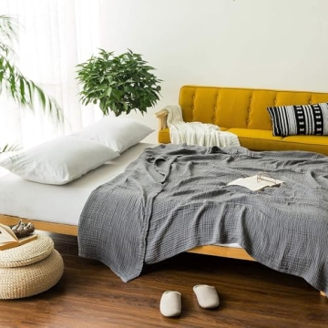 Soft and Lightweight EMME Muslin Throw Blanket for All Seasons