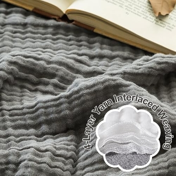 Soft and Lightweight EMME Muslin Throw Blanket for All Seasons