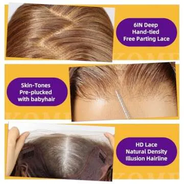 KOME Honey Brown Synthetic Lace Front Wig | 13×6 Pre Plucked