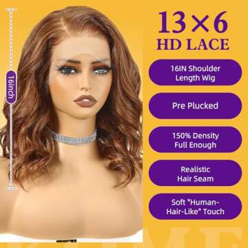 KOME Honey Brown Synthetic Lace Front Wig | 13×6 Pre Plucked