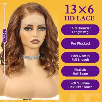 KOME Honey Brown Synthetic Lace Front Wig | 13×6 Pre Plucked