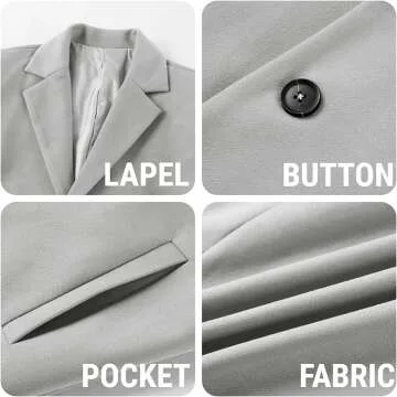 Men's Slim Fit Notched Collar Trench Coat by PASLTER