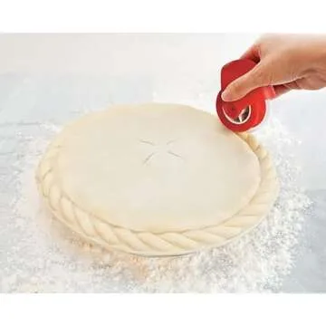 Talisman Designs Pastry Wheel Pie Crust Decorator | Pie Crust Wheel | Pie Crust Decorating Tools | Easy to Use Pastry Wheel | Pie Decorating Tools & Gadgets | Pie Crust Embosser