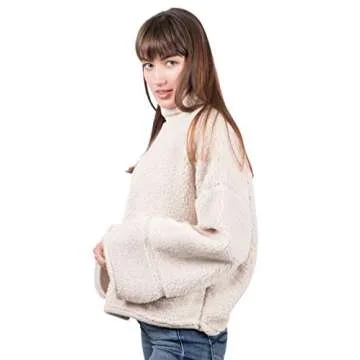 BROOKLYN ATHLETICS Women's Sherpa Fleece Sweatshirt Mock Turtleneck Pullover