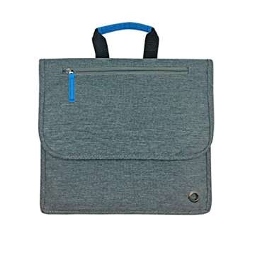 SO~MINE Airplane Pocket Organizer | Tray Table Cover | In Flight Seat Back Organizer Bag | Commuter Essential Travel Bag | Media Pouch For Flying | Travel Gift | Attaches To Luggage | Charcoal/Cobalt