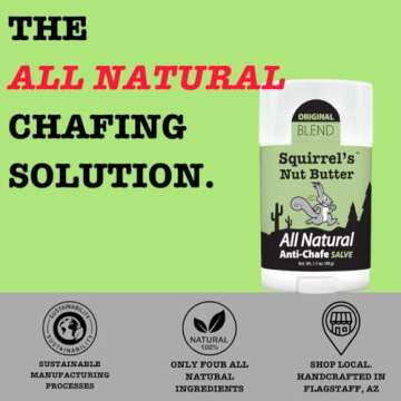 Squirrel's Nut Butter All Natural Anti Chafe Salve, Stick Applicator, 1.7 oz