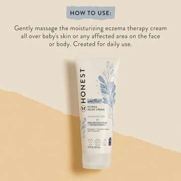 The Honest Company Eczema Soothing Therapy Cream + Skin Protectant | Naturally Derived, Gentle for Baby | Prebiotics, Colloidal Oatmeal | 7 oz