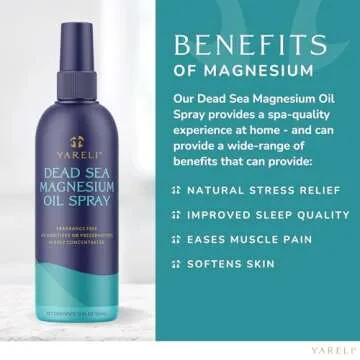 Magnesium Oil Spray, Ultra Absorbent High Strength Dead Sea Magnesium, 12oz, for Better Sleep and Muscle Relaxation