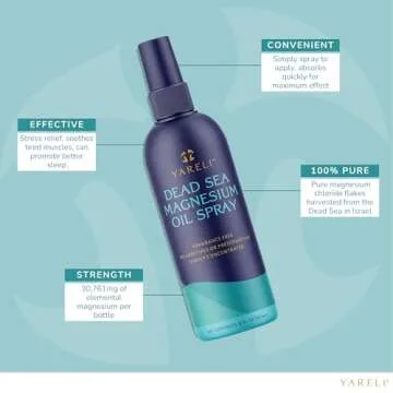 Magnesium Oil Spray, Ultra Absorbent High Strength Dead Sea Magnesium, 12oz, for Better Sleep and Muscle Relaxation