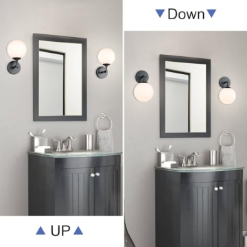 XiNBEi Vintage Wall Sconce with Globe Glass Shade