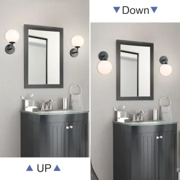 XiNBEi Vintage Wall Sconce with Globe Glass Shade