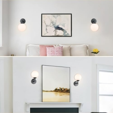 XiNBEi Vintage Wall Sconce with Globe Glass Shade